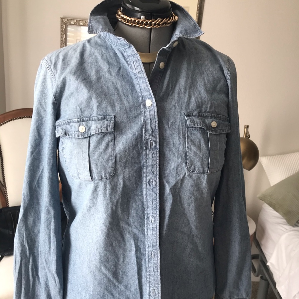 J. Crew Chambray Utility Button Down - image 5